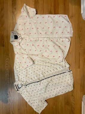 2 Men’s Denim & Flower 100% cotton shirt Sz M slim fit. Flamingo & Boat